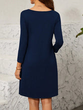 Quarter Zip Long Sleeve Dress - Taboochic
